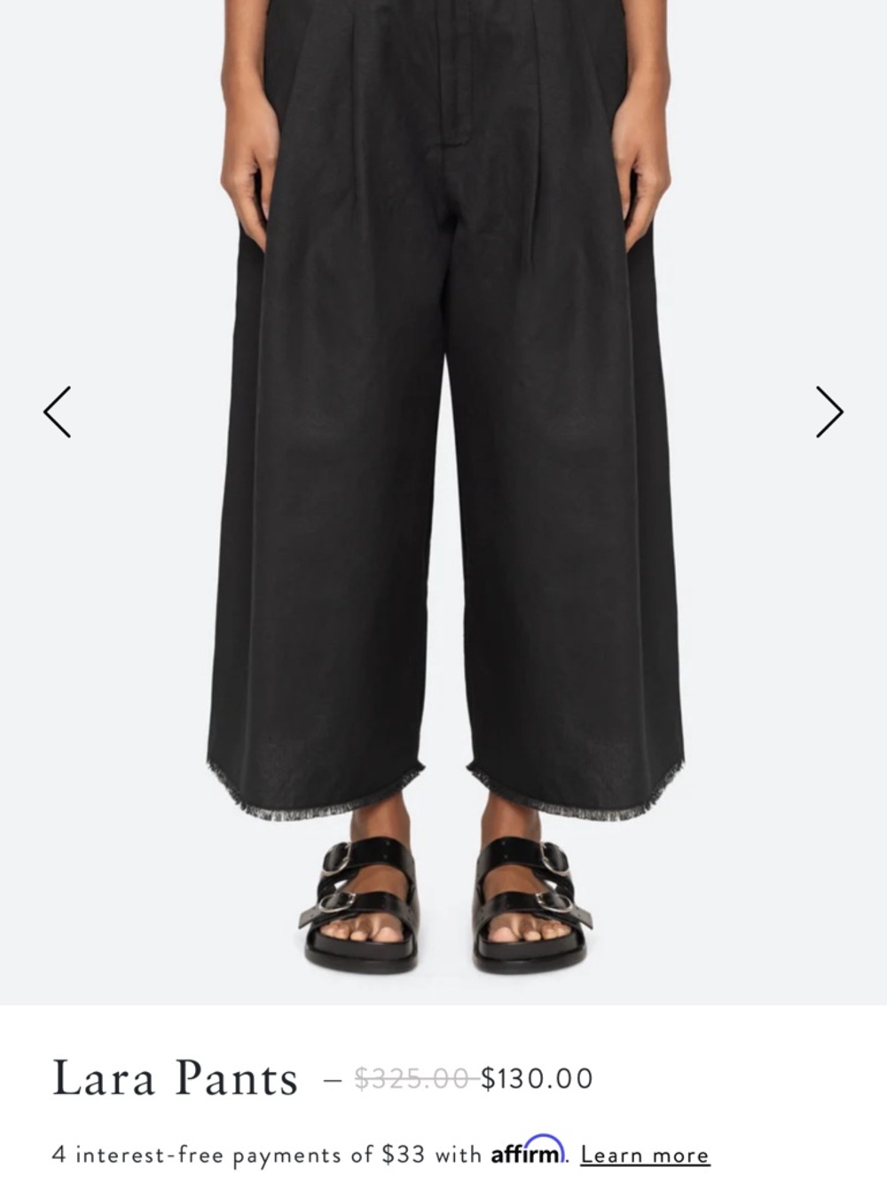 Sea New York Black Linen Pleated Wide Leg Lara pants - Picture 6 of 9